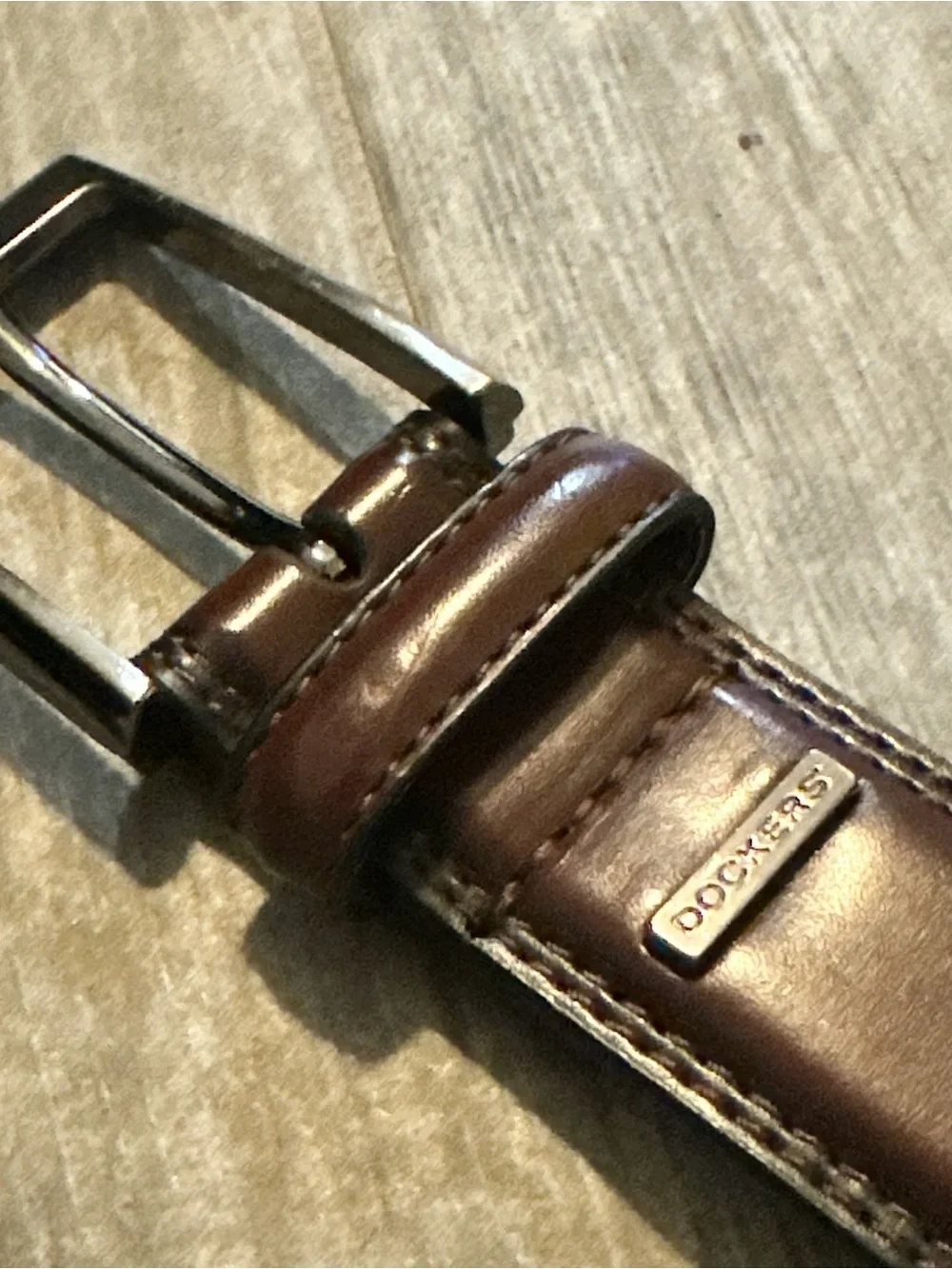 Dockers Brown Leather Belt Size 34 Casual Classic Business Office